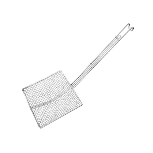 Frituurschep vierkant afm. 20x20cm. steel lg. 55cm. rvs