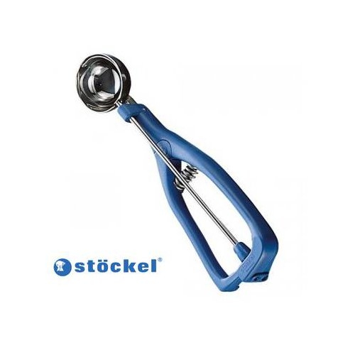 Stockel Eiskugelportionierer, Durchmesser 4,3 cm, 1/50, mit blauem Kunststoffgriff