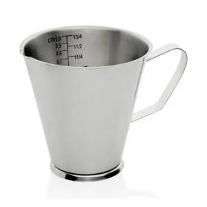 MEASURING CUP ON FOOT WITH SIZE DIVISION CONT. 2.0Ltr. DIAM. 17CM. HG. 18CM. stainless steel