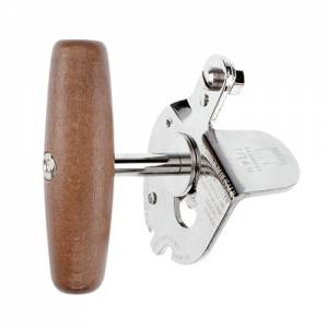 Blikopener titan 14cm. rvs m/houten greep