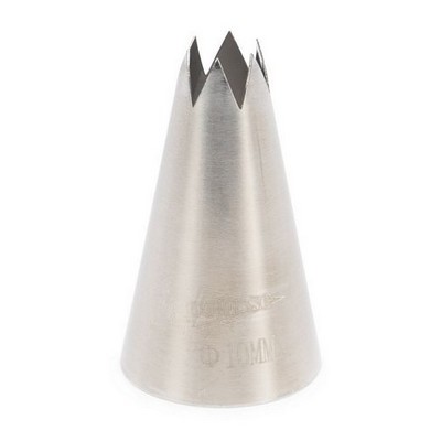 Spuitmondje gekarteld 6-tands rvs diam. 9mm.