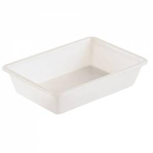 DIMENSIONS DU PLATEAU À VIANDE. 51X35X11CM. PLASTIQUE BLANC