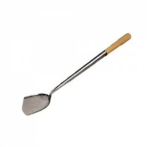 Wokschep lengte 46cm. rvs met houten handvat