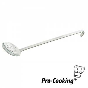 PRO-COOKING STAINLESS STEEL SKIMMER DIAM 10CM. LENGTH 32CM.