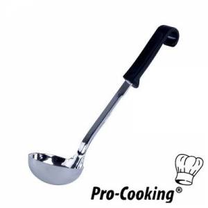 Opscheplepel Pro-Cooking lengte 29cm. inh. 0,15l. rvs met zwart kunststof handvat