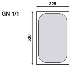 Gastronormbak gn 1/1 6,5cm. diep m/beugelgrepen rvs 18/10