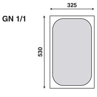 Gastronormbak polycarbonaat zwart zonder deksel gn 1/1-65mm. diep