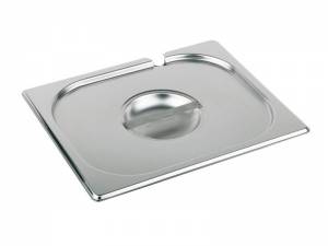 GASTRONORM-DECKEL 2/8 GN MIT LÖFFELSCHNITT, EDELSTAHL 18/10