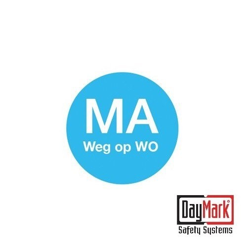 WASCHBARER AUFKLEBER „WED AWAY ON FRI“, ROLLE à 500 STÜCK – DAYMARK