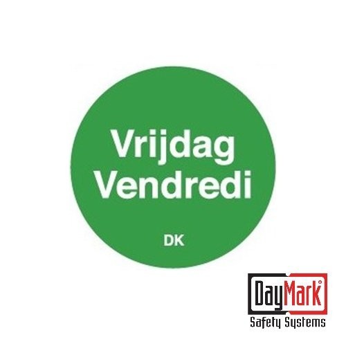 Permanente stickers 'zaterdag' rol à 1000 stuks - DayMark