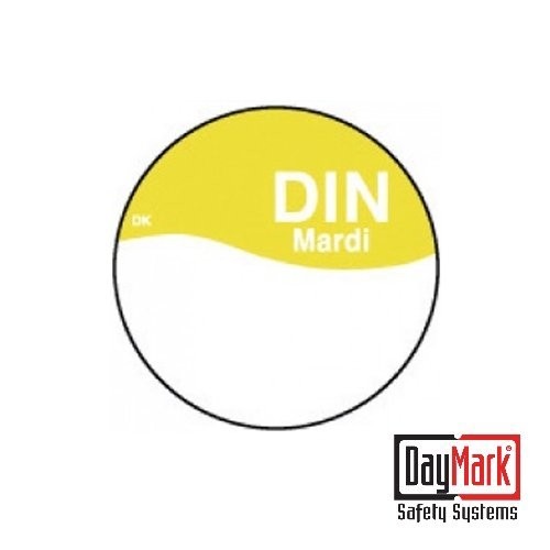 PERMANENTE AUFKLEBER „WEDNESDAY“ MIT SCHREIBFLÄCHE, ROLLE à 1000 STÜCK – DAYMARK