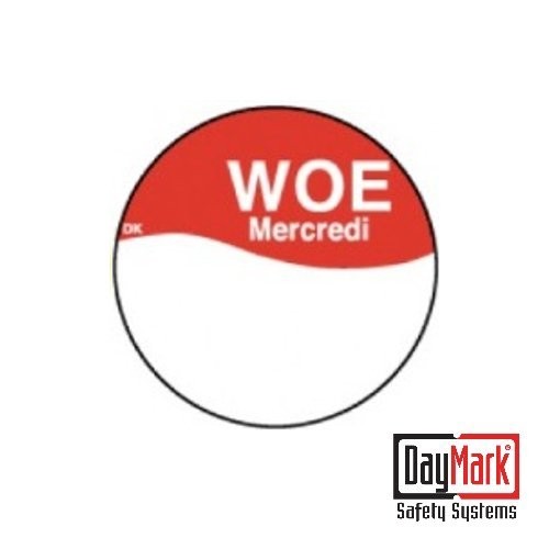 PERMANENTE AUFKLEBER „WEDNESDAY“ MIT SCHREIBFLÄCHE, ROLLE à 1000 STÜCK – DAYMARK