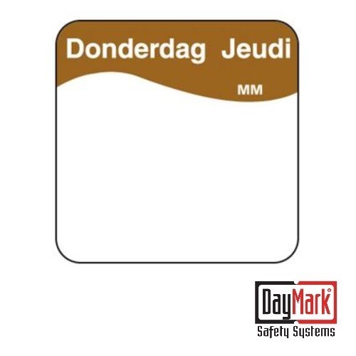 Makkelijk te verwijderen stickers met schrijfvlak 'maandag' rol à 1000 stuks - DayMark