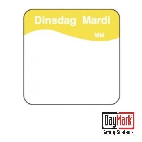 Makkelijk te verwijderen stickers met schrijfvlak 'vrijdag' rol à 1000 stuks - DayMark