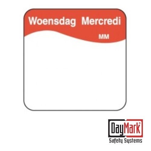 Makkelijk te verwijderen stickers met schrijfvlak 'zondag' rol à 1000 stuks - DayMark