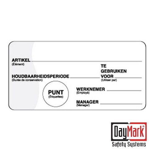 Makkelijk te verwijderen stickers 'houdbaarheidsperiode' met schrijfvlak rol à 500 stuks - DayMark