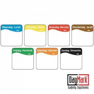 Oplosbare stickers 'vrijdag' met schrijfvlak rol à 500 stuks - DayMark