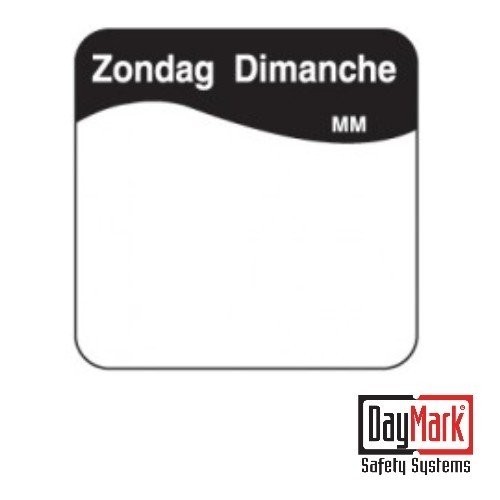 Oplosbare stickers 'zaterdag' met schrijfvlak rol à 500 stuks - DayMark