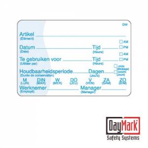 Volledig oplosbare houdbaarheidsstickers met schrijfvlak rol à 250 stuks - DayMark