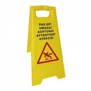 Warnschild „Vorsicht nasser Boden“ – in 5 Sprachen