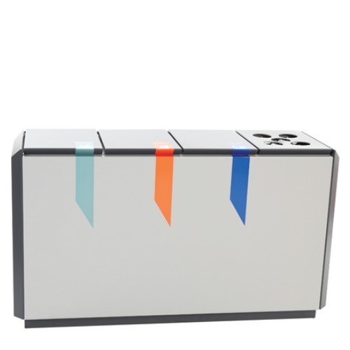 FIRE SAFE WASTE SEPARATION UNIT RECYCLOSTAR 4 M/CUP INSERT, DIM. 130x45.3x74.5CM.