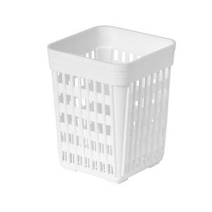 BESTECKBECHER QUADRATISCH ABM. 11X11CM. WEISSER KUNSTSTOFF