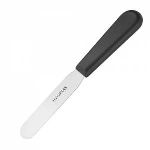 PALETTE KNIFE/GLACING KNIFE STRAIGHT WITH BLACK PLASTIC HANDLE DIM. 10CM.