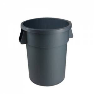 WASTE BIN WITHOUT COVER DIAM. 49.5CM. HG. 58.1CM. INH. 75.7Ltr. COLOR GRAY PLASTIC