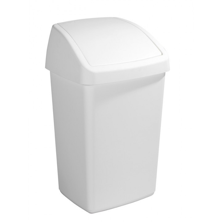 POUBELLE CONT. 50LTR. AFM. 40X35CM. HG. 66,5 cm. SWING COULEUR PLASTIQUE BLANC