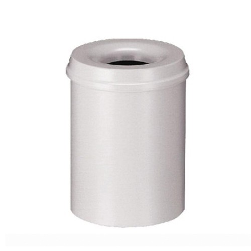 PAPER BIN FLAME EXTINGUISHING DIAM. 26CM. HG. 36CM. INH. 15LTR. COLOR LIGHT GRAY SHEET STEEL