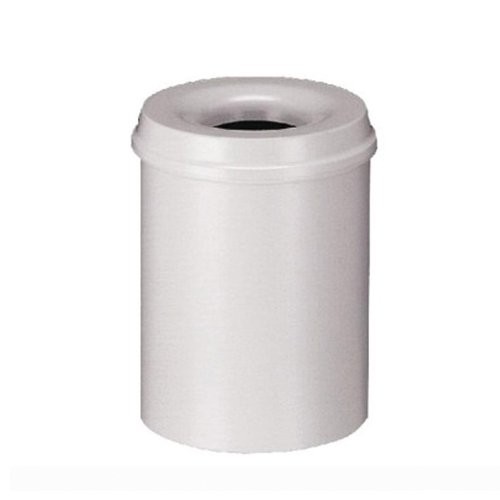 PAPER BIN FLAME EXTINGUISHING DIAM. 34CM. HG. 63CM. INH. 50LTR. COLOR LIGHT GRAY SHEET STEEL