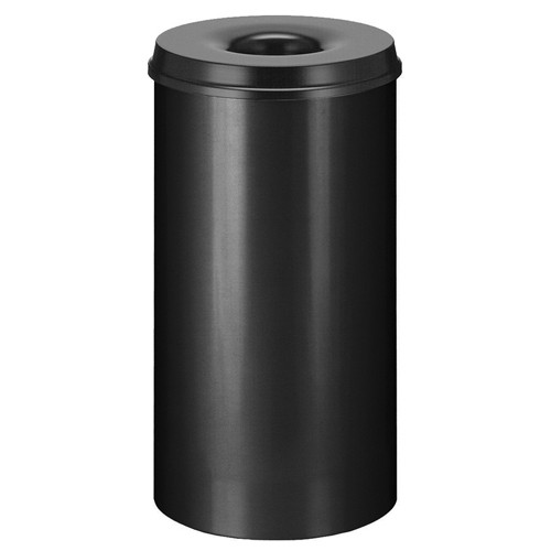 PAPER BIN FLAME EXTINGUISHING DIAM. 33.5CM. HG. 63CM. INH. 50LTR. COLOR BLACK SHEET STEEL