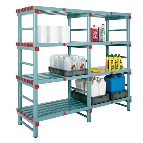 Stelling Rea Euro 4-schappen afm. 150x50cm. h. 177cm.