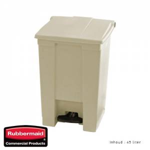 Afvalbak kleur Beige inh. 45ltr. Step-On Classic Rubbermaid