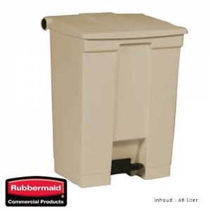 Afvalbak kleur Beige inh. 68ltr. Step-On Classic Rubbermaid