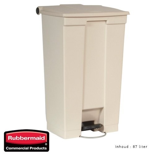 WASTE BIN COLOR BEIGE CONT. 87LTR. STEP ON CLASSIC RUBBER MAID