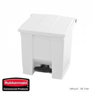 Afvalbak kleur wit inh. 30ltr. Step-On Classic Rubbermaid