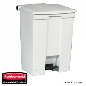 Afvalbak kleur wit inh. 68ltr. Step-On Classic Rubbermaid
