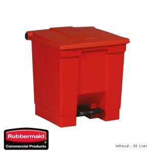 Afvalbak kleur rood inh. 30ltr. Step-On Classic Rubbermaid