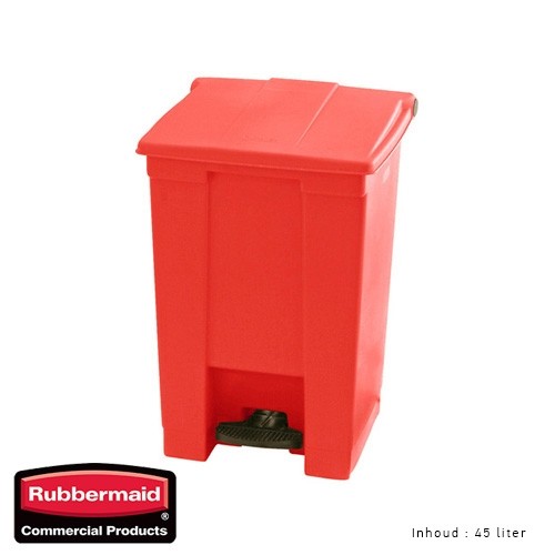ABFALLBEHÄLTER FARBE ROT INHALT. 45LTR. STEP-ON KLASSISCHES RUBBERMAID