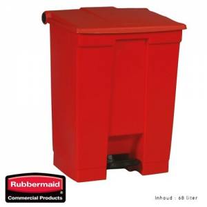 Afvalbak kleur rood inh. 68ltr. Step-On Classic Rubbermaid