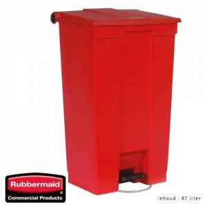 Afvalbak kleur rood inh. 87ltr. Step-On Classic Rubbermaid