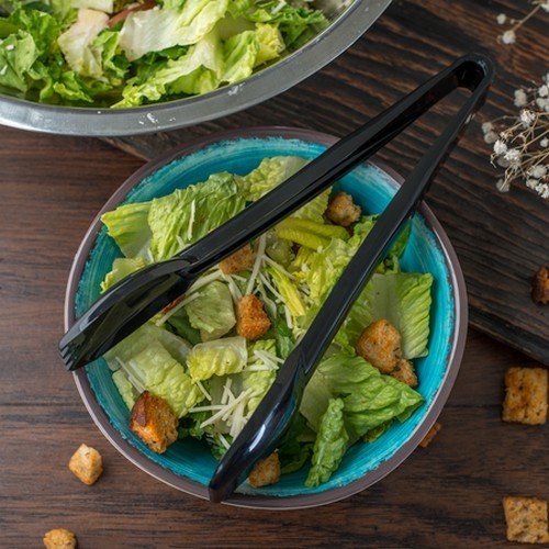 Saladetang lengte 23cm. kleur zwart polycarbonaat