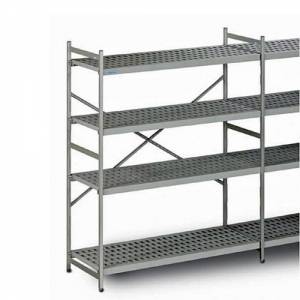 Stellingkast norm 12 4-schappen afm. 167,5x40cm. HG. 180cm. trak Hupfer