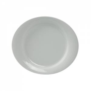 Bord ovaal plat afm. 31x27cm. Duo kleur wit Nova