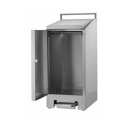 WASTE BAG HOLDER WITH FOOT CONTROL DIM. 44.5X48CM. HG. 102.5CM. INH. 120LTR. stainless steel