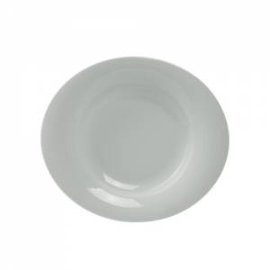 Bord ovaal diep afm. 25x22cm. Duo kleur wit Nova