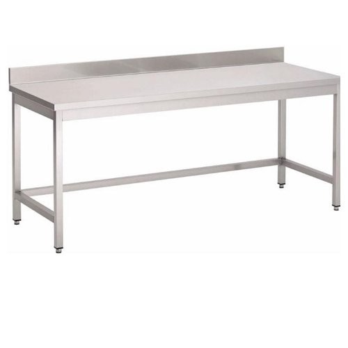 Werktafel rvs m/open onderbouw en blokopstand 2000x700mm. h 850mm.