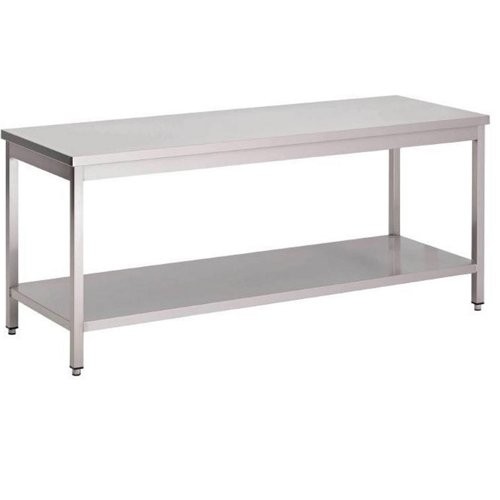 Werktafel rvs m/gesloten onderbouw 1400x700mm. h 850mm.