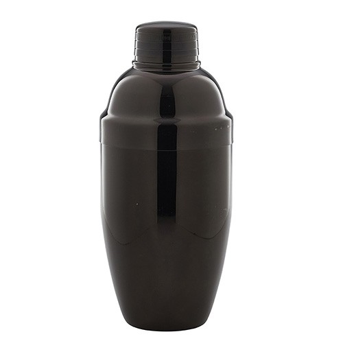COCKTAIL-SHAKER-COBBLER-INHALT. 500 ml. EDELSTAHL, FARBE GUN METAL SCHWARZ